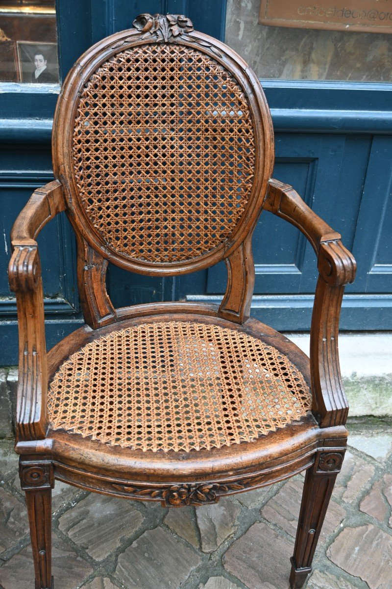 Paire De Fauteuils Cannés Louis XVI Estampillés De Pillot  -photo-4