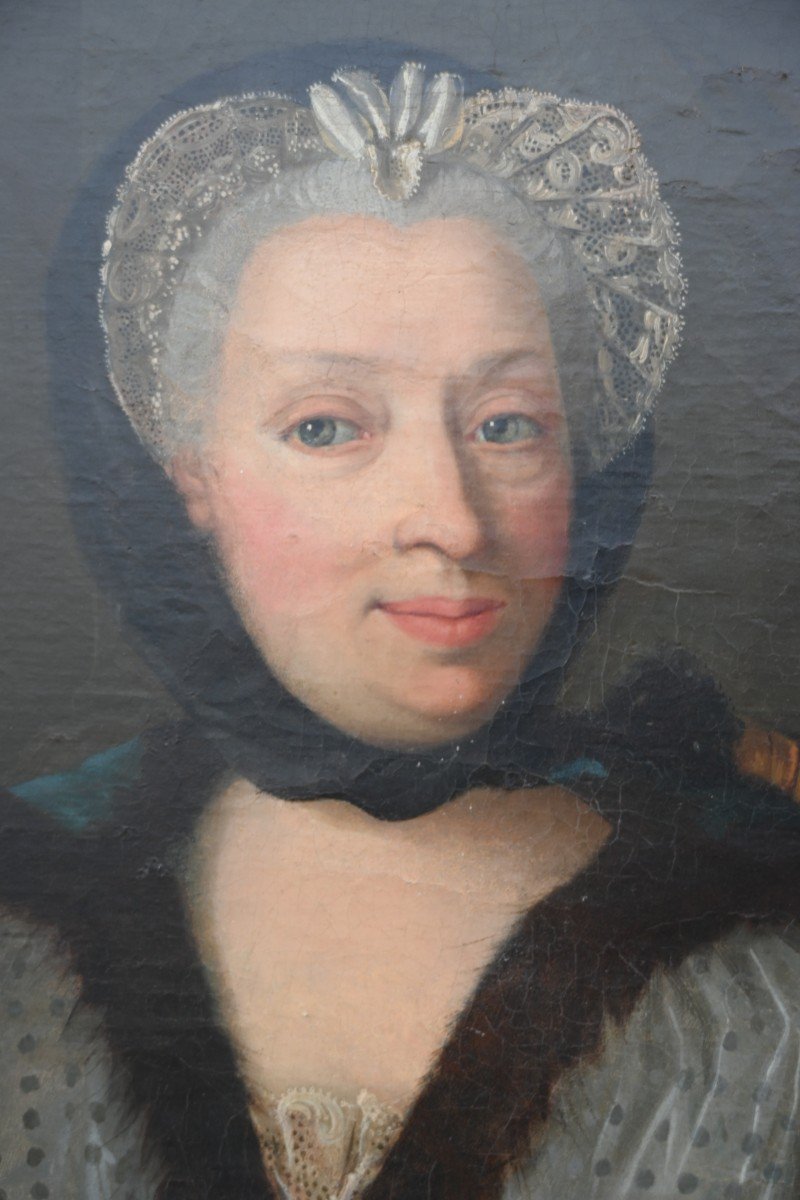 Portrait De Femme D époque Louis XV Signé De Descours-photo-6