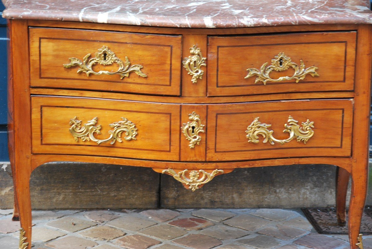 Rhone Valley Chest Of Drawers, Follower Of The Axe, Louis XV Period-photo-5