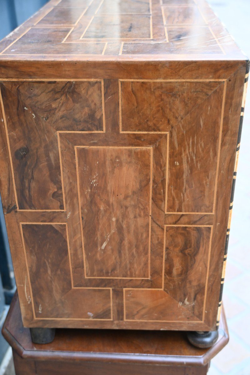 Cabinet In Walnut Veneer, Ebony And Ivory, Late 17th Century-photo-2