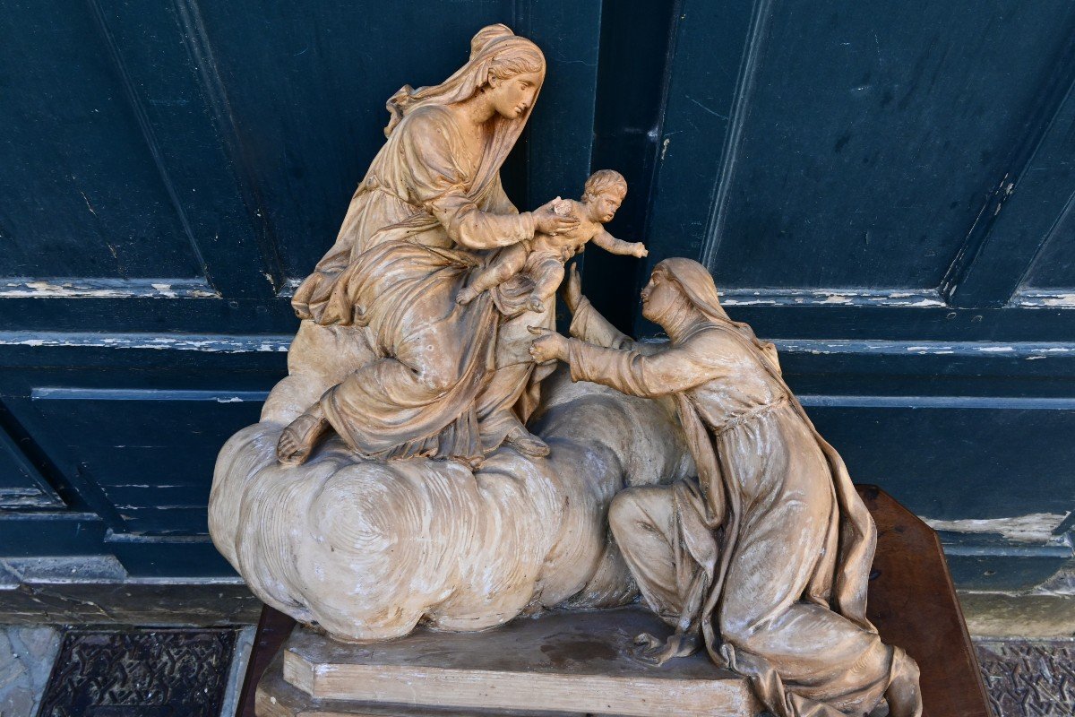 Terracotta Virgin And Child, Italy 18th Century-photo-5