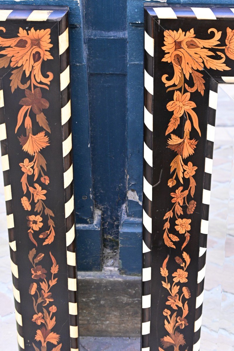 Pair Of Louis XIV Style Marquetry Mirrors-photo-3