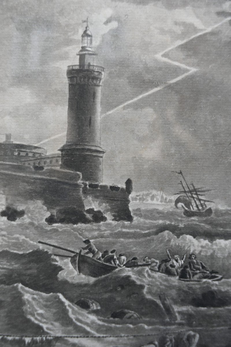 Lacroix De Marseille, Shipwreck Scene Drawing-photo-2