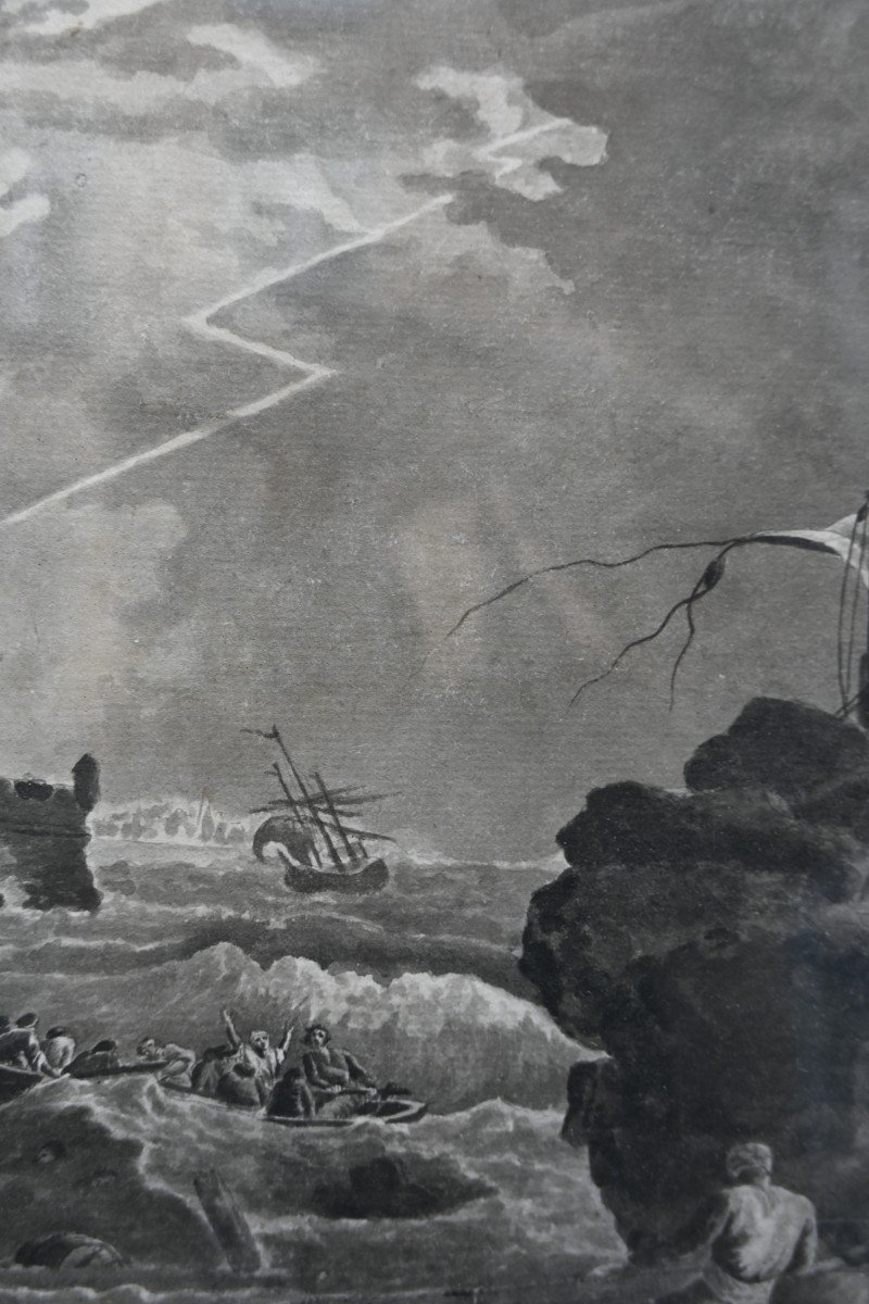 Lacroix De Marseille, Shipwreck Scene Drawing-photo-3