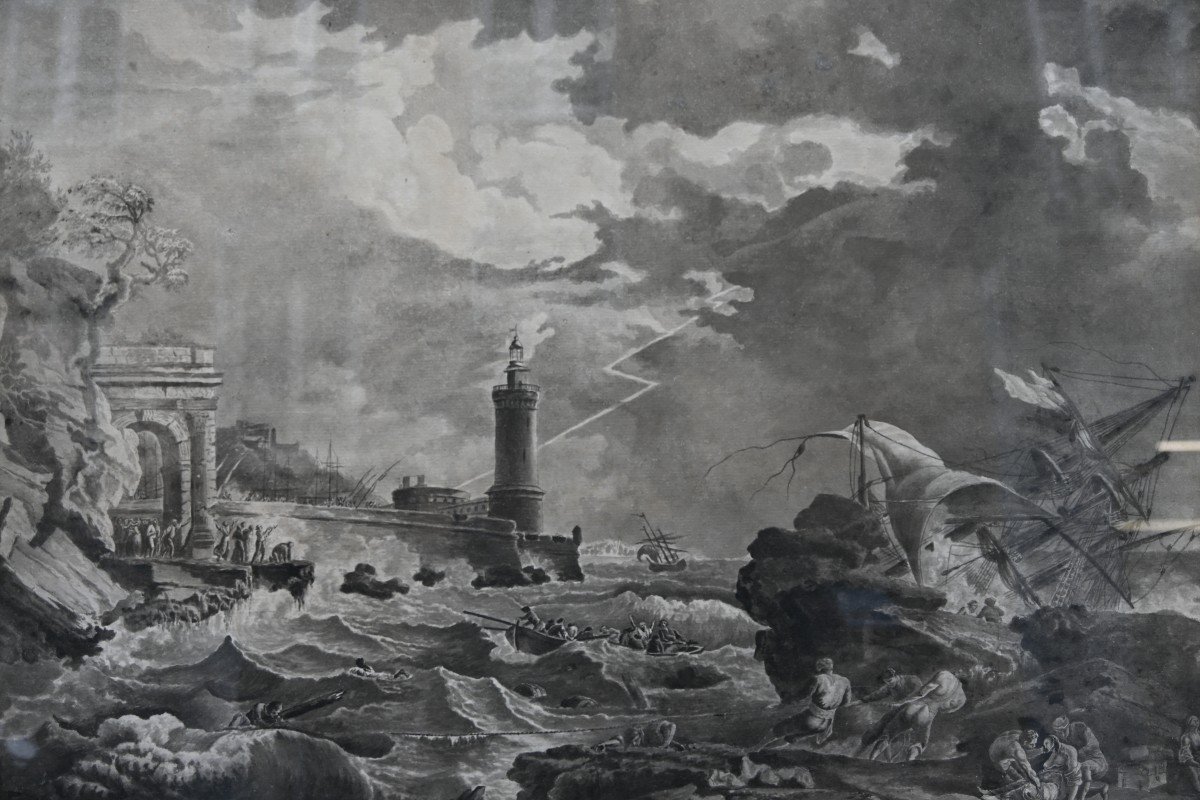 Lacroix De Marseille, Shipwreck Scene Drawing