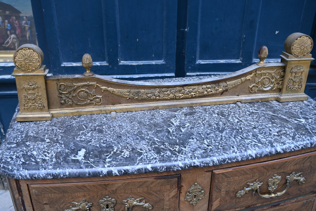 Empire Period Fireplace Bar In Gilt Bronze 19th Century-photo-1