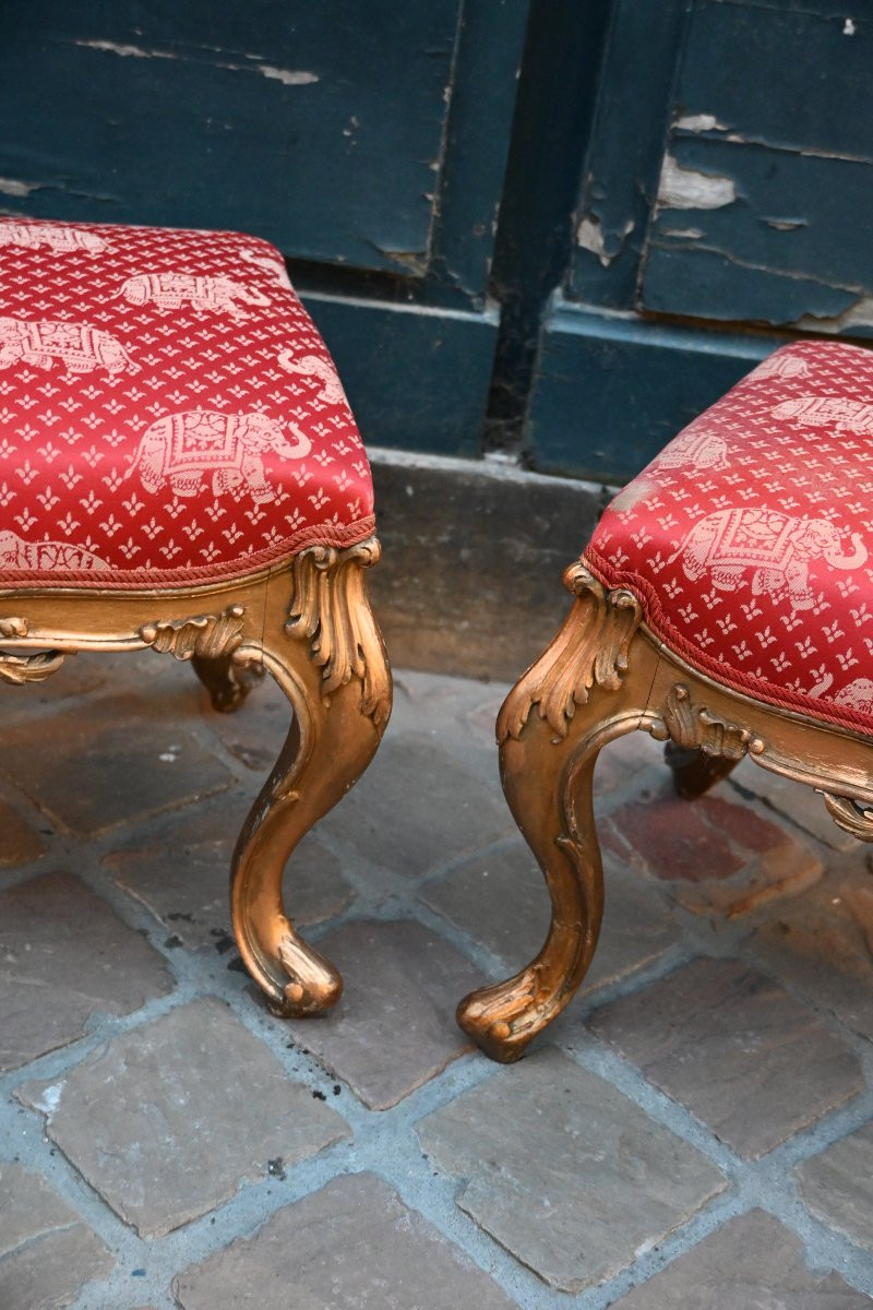 Pair Of 18th Century Italian Stools-photo-2