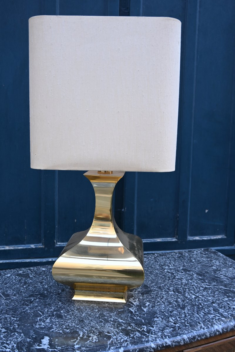 Lampe En Laiton Vers 1970-photo-2