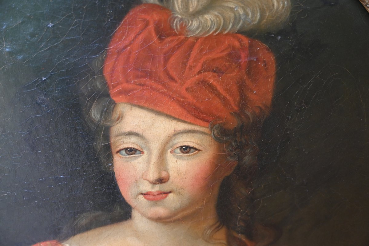 Portrait Of A Woman, Follower Of Rigaud, 18th Century School-photo-2