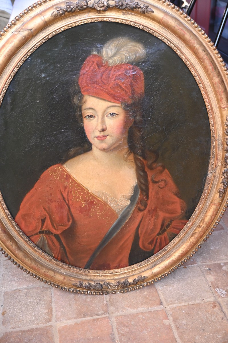 Portrait De Femme Suiveur De Rigaud  école XVIII