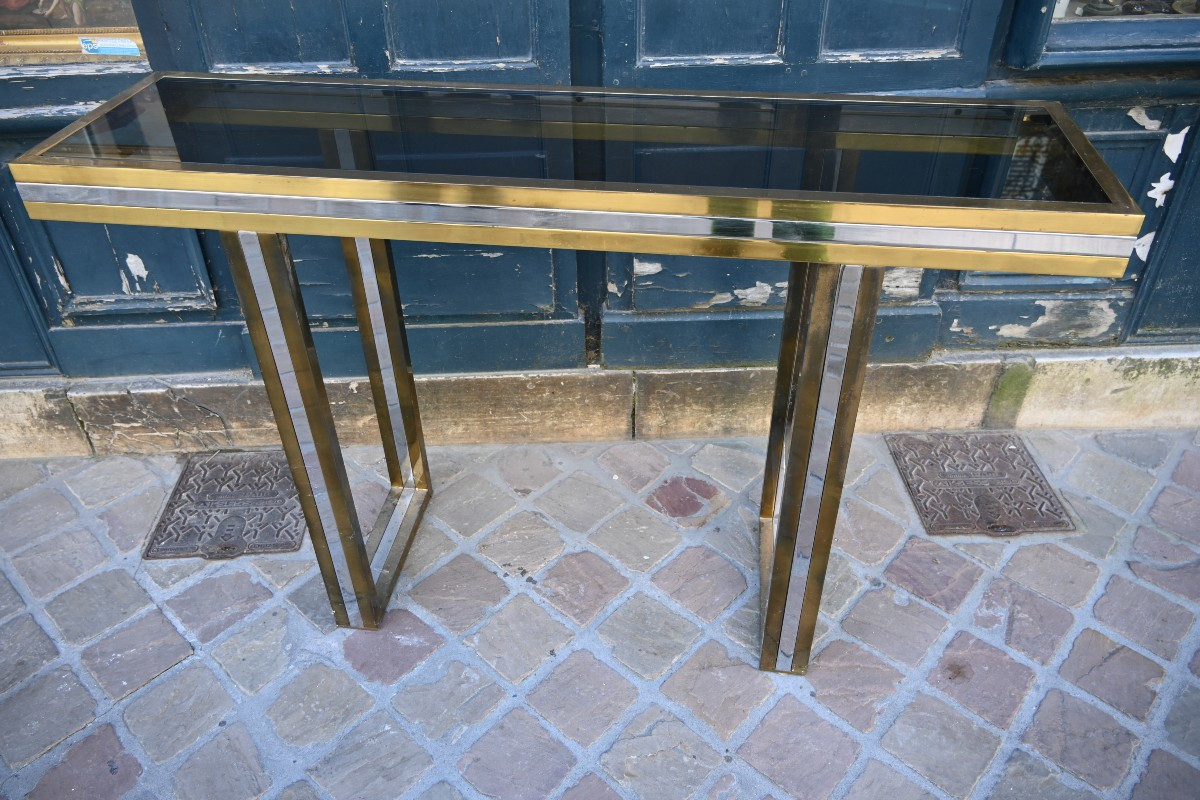 Guy Lefevre Console, Brass, 1970, Provenance Régine Crespin