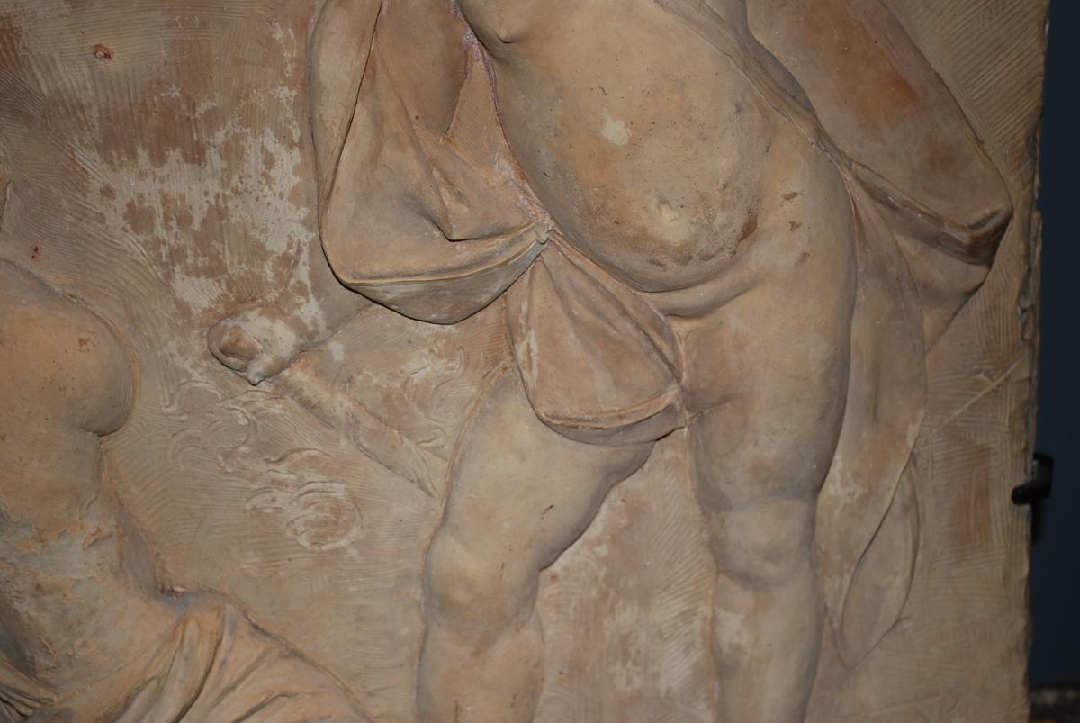 Rare Terracotta Plaque Top Relief, Loves XVIII-photo-1