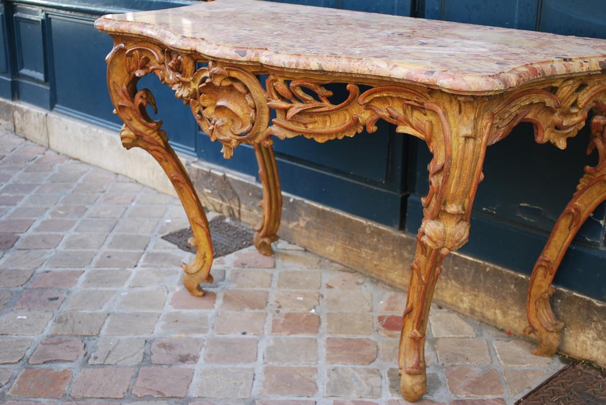 Importante Console à 4 Pieds D époque Louis XV .provence XVIII