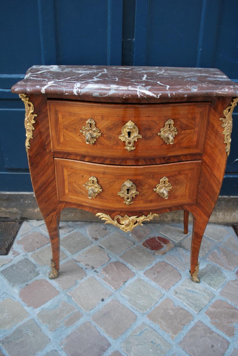 Petite Commode Sauteuse D Entre Deux D époque Louis XV-photo-2