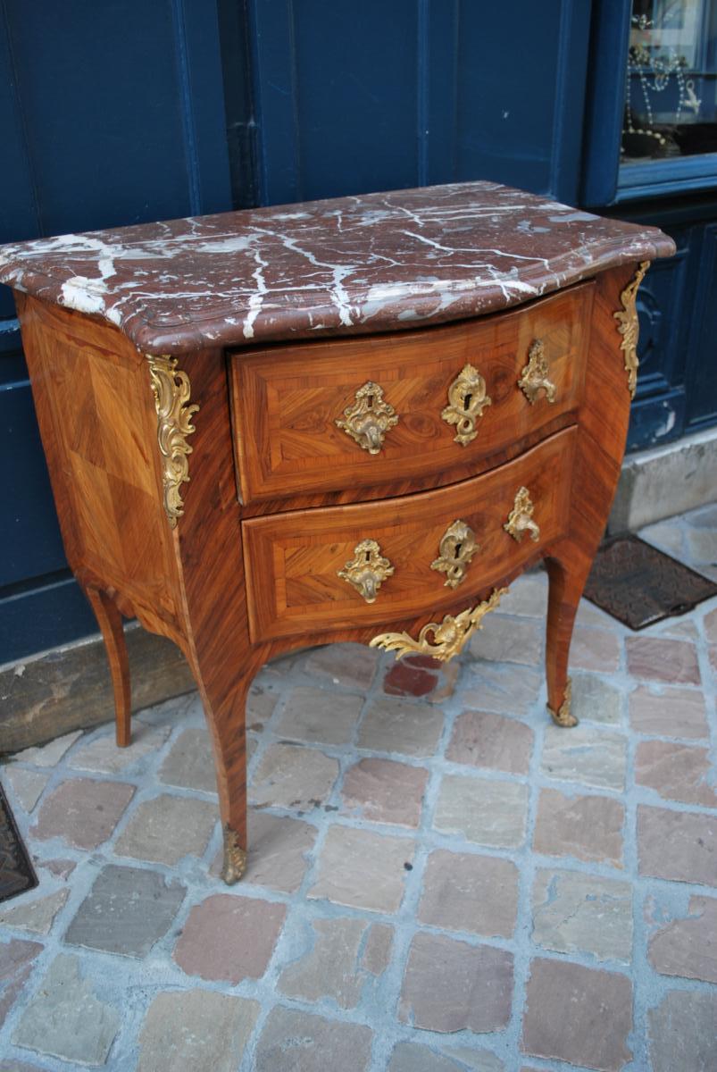 Petite Commode Sauteuse D Entre Deux D époque Louis XV-photo-4