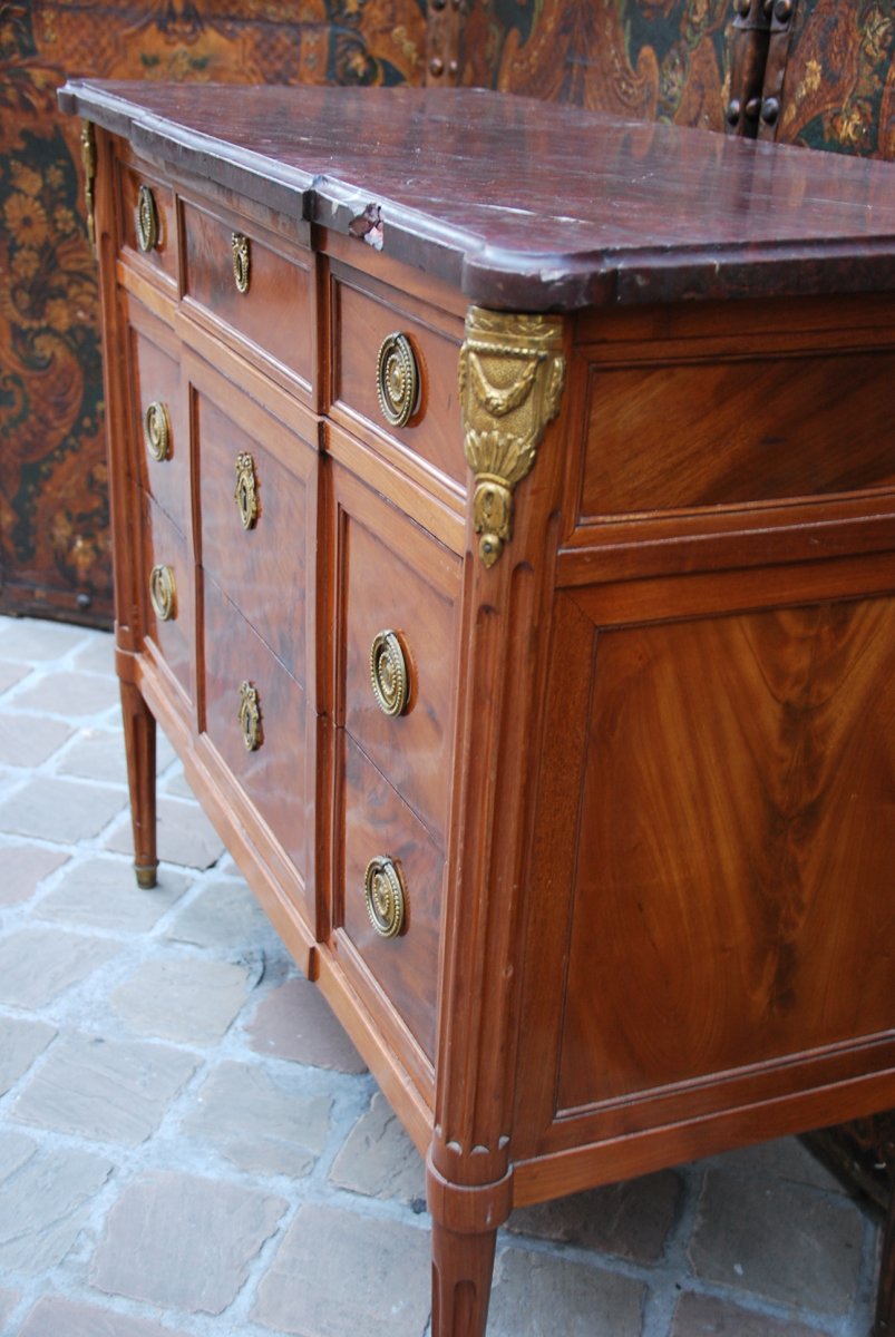 Commode En Acajou D époque Louis XVI Estampillée De Ohneberg -photo-3