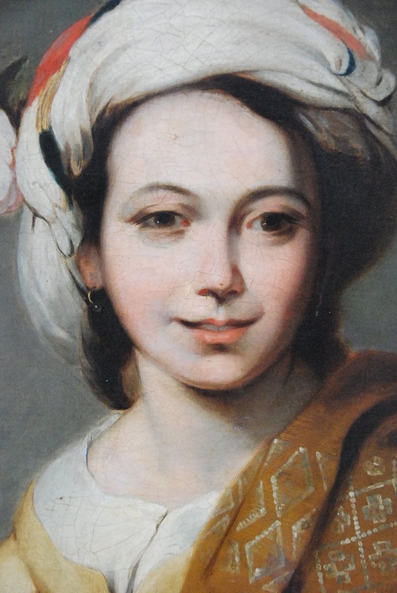 Portrait D Une Jeune Femme Au Turban  XIX d après Murillo-photo-6