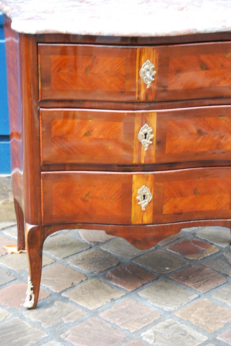 Petite Commode Estampillée D époque Louis XV-photo-3