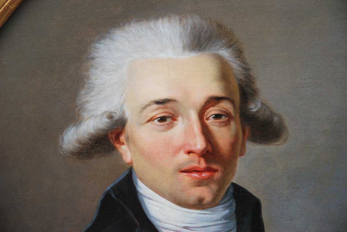 Portrait Of Man Louis XVI Period. Signed By: The Barber-photo-5