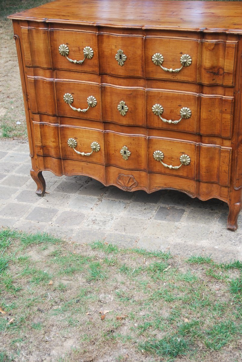 Walnut Crossbow Commode, Louis XV Period-photo-4