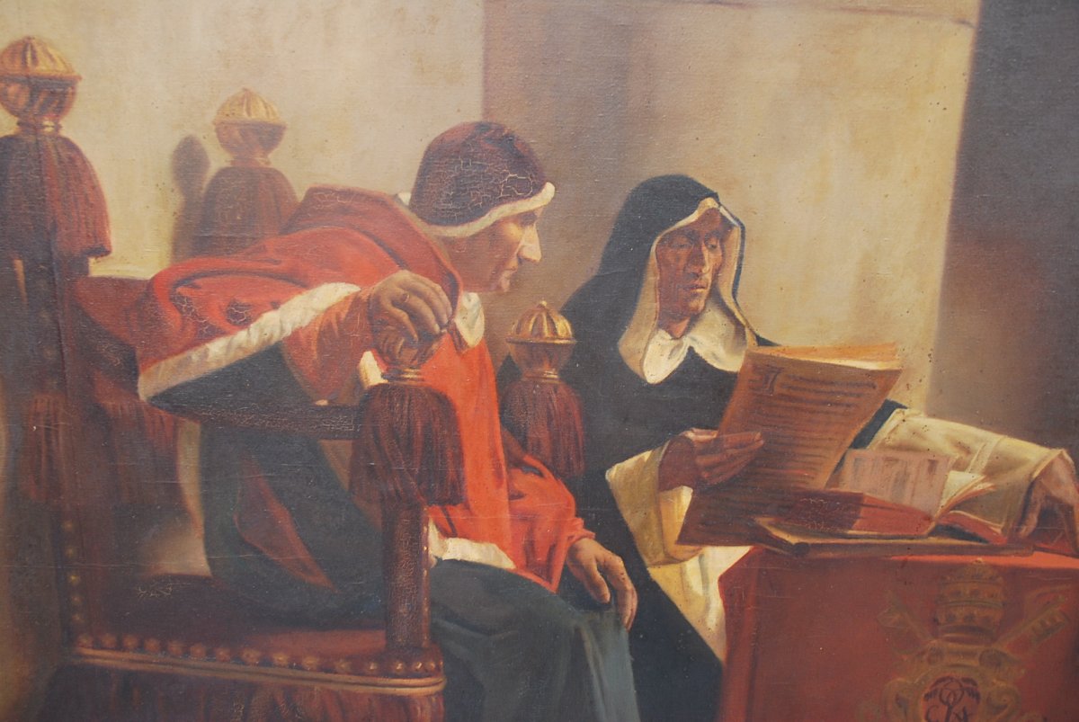 Important Oil The Pope And The Inquisitor XIX, D After Laurens-photo-2