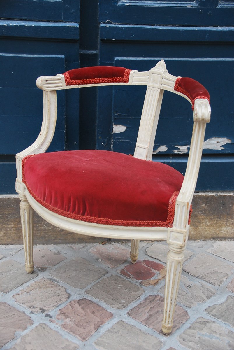 Charmant Petit Fauteuil D Enfant D époque Louis XVI     XVIII-photo-3