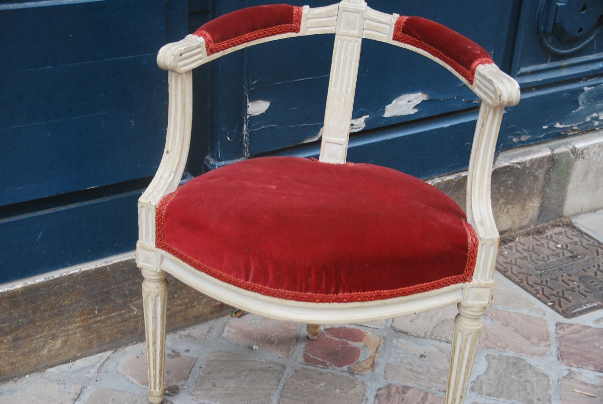 Charmant Petit Fauteuil D Enfant D époque Louis XVI     XVIII-photo-3