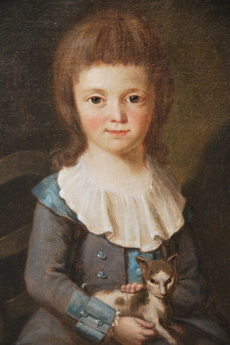 Charming Portrait Of The Young Nouel De Latouche End Of XVIII