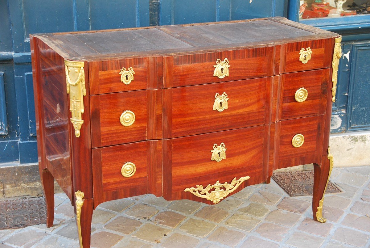 Commode In Satin Veneer Stamped From Hericourt-photo-3