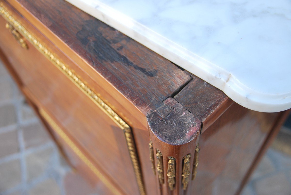 Small Louis XVI Secretary Stamped By Conrad Mauter-photo-2