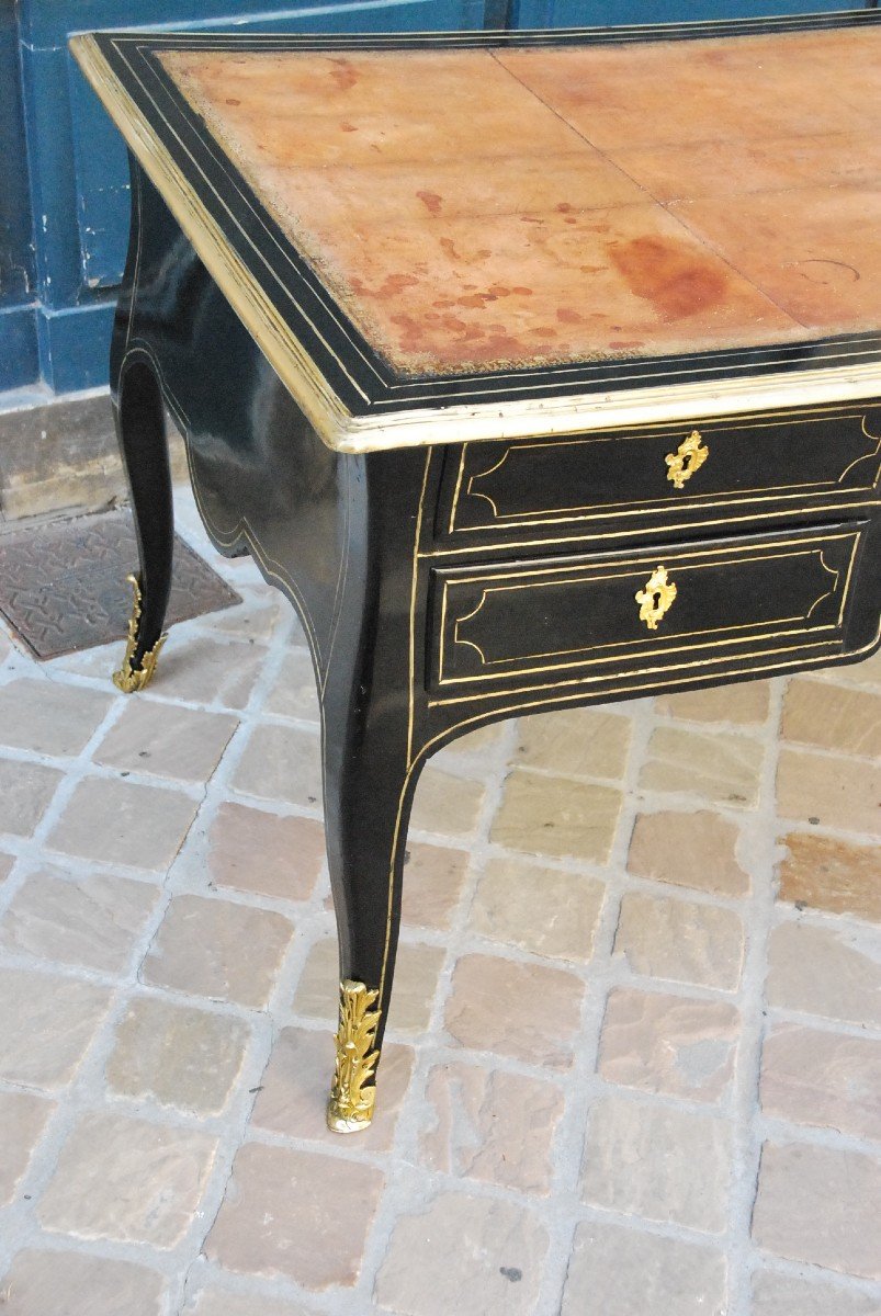 Louis XV Period Ebony Veneer Desk-photo-1