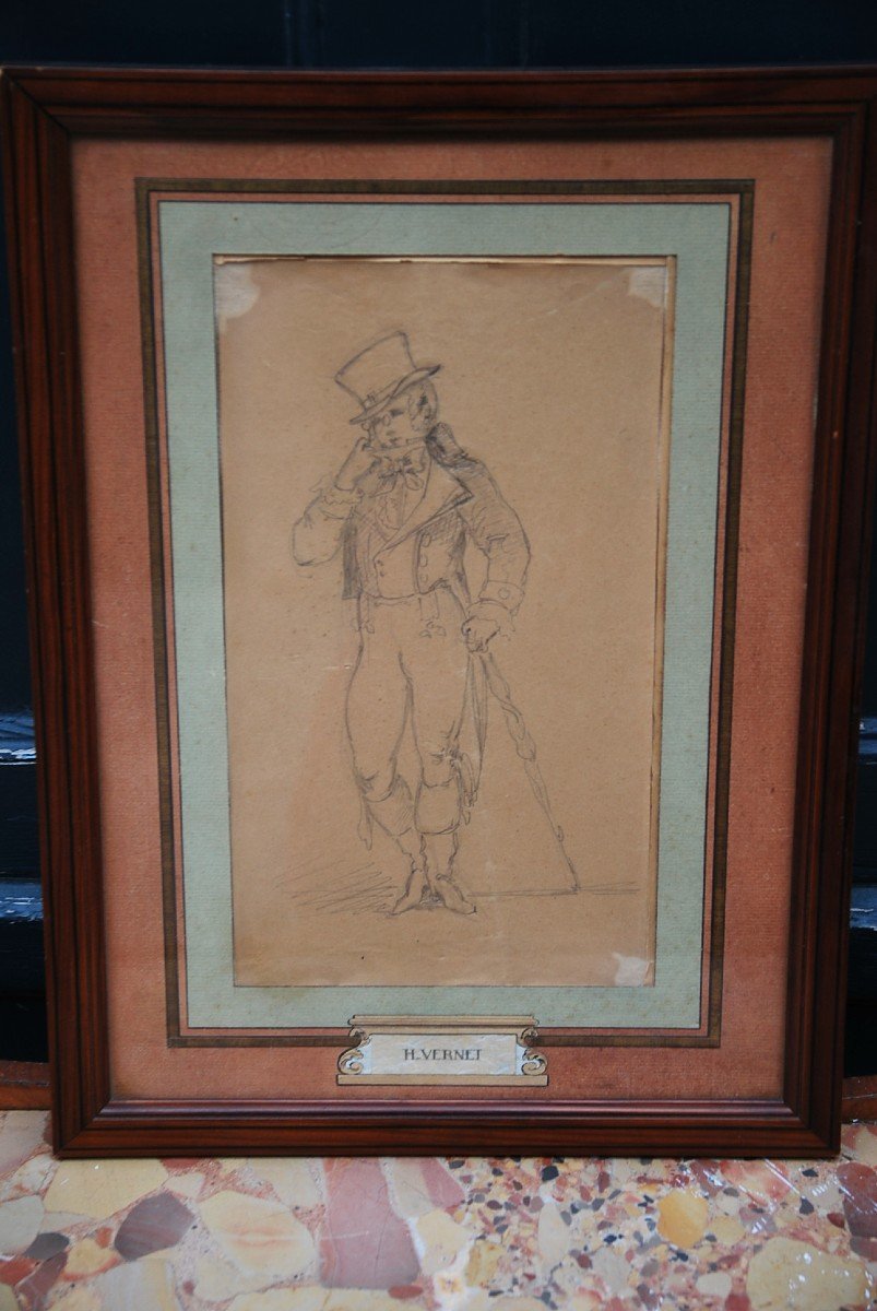 Dandy Drawing By Horace Vernet XIX-photo-2