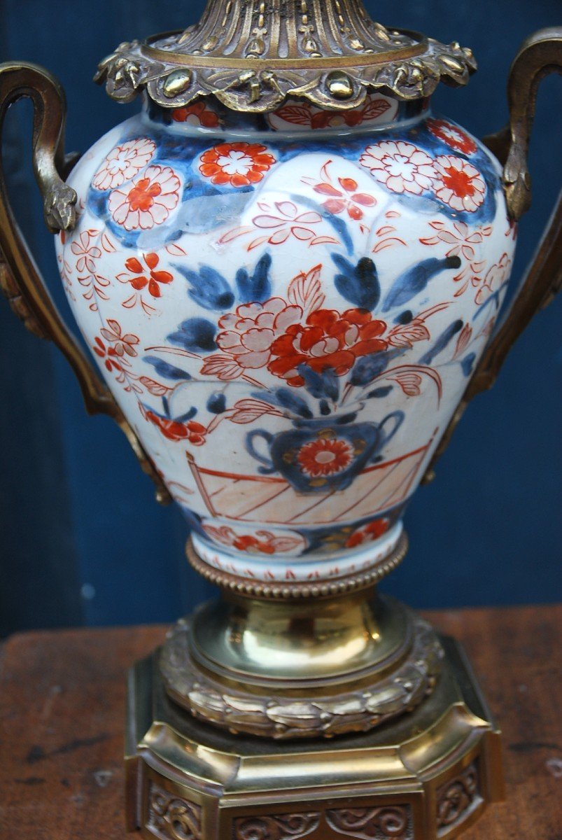Vase Imari  Monture Bronze  Style Louis XVI-photo-2