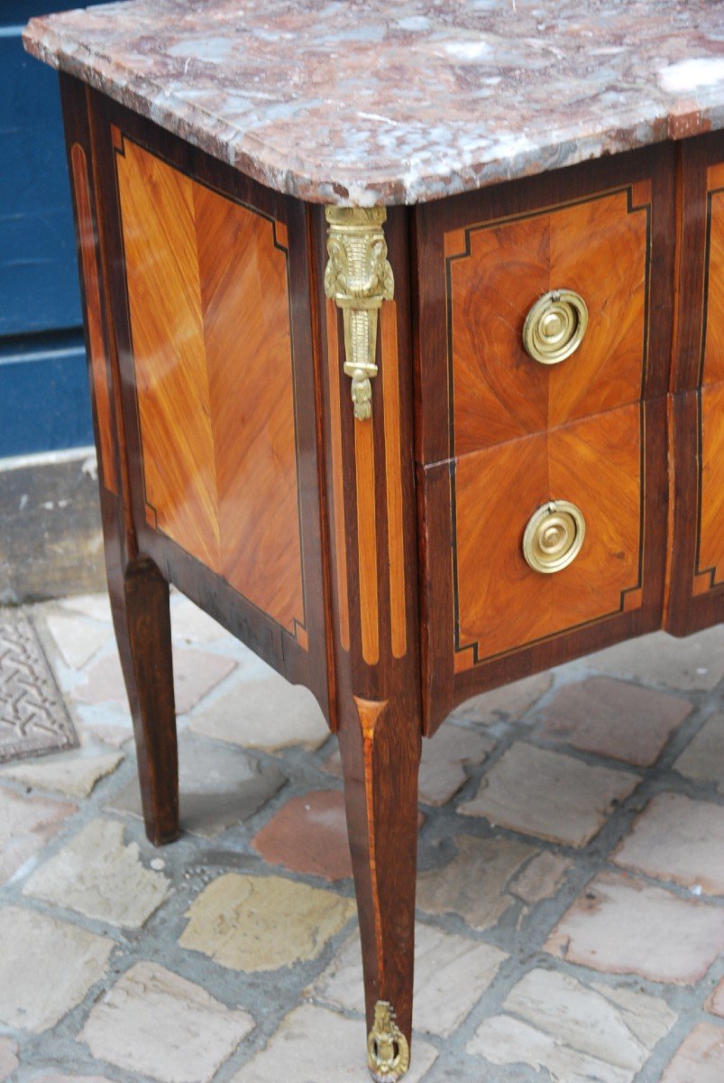 Small Commode In Veneer D Louis XVI Period-photo-2