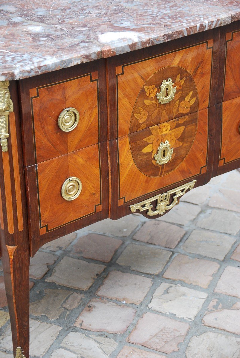 Small Commode In Veneer D Louis XVI Period-photo-3