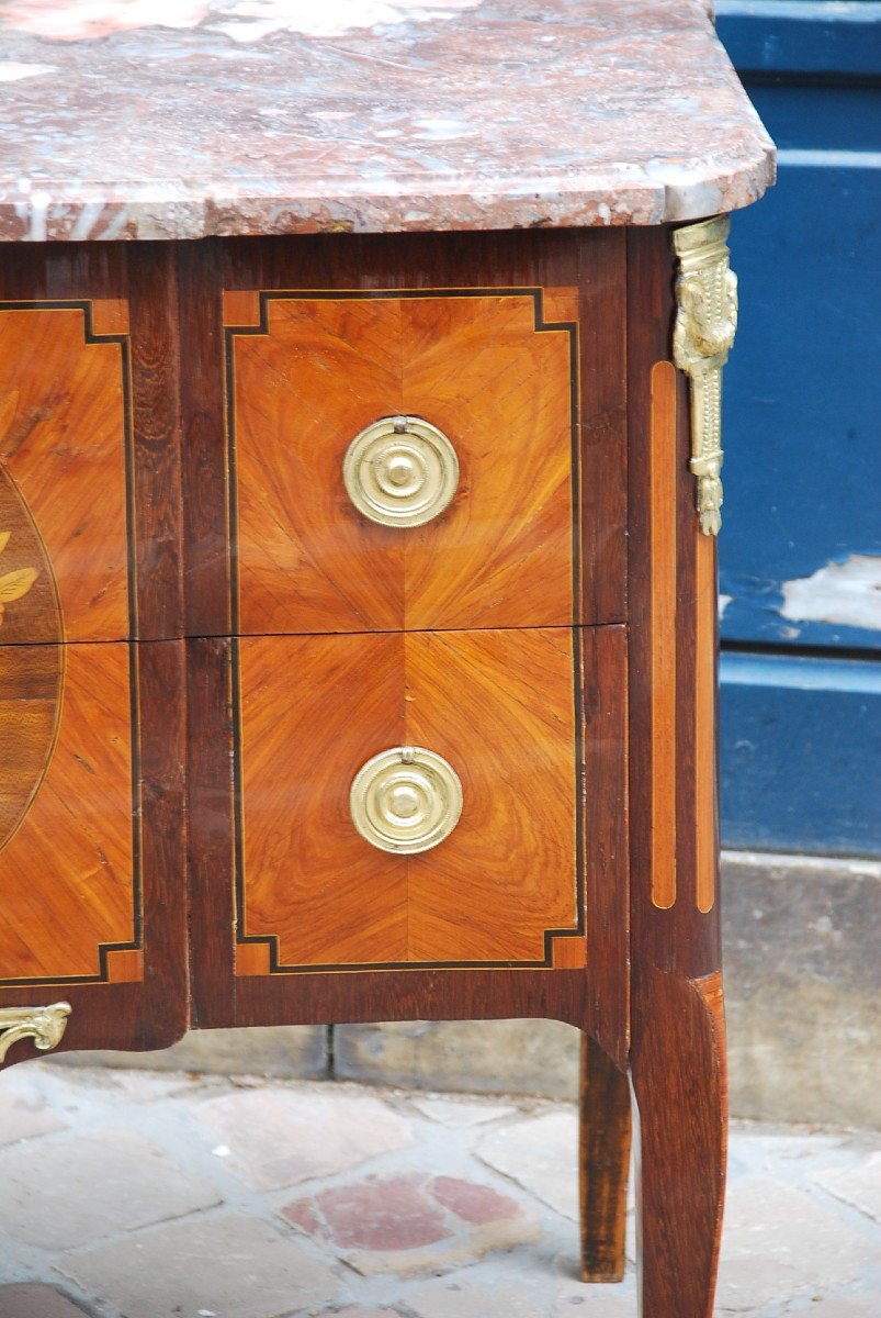 Small Commode In Veneer D Louis XVI Period-photo-4