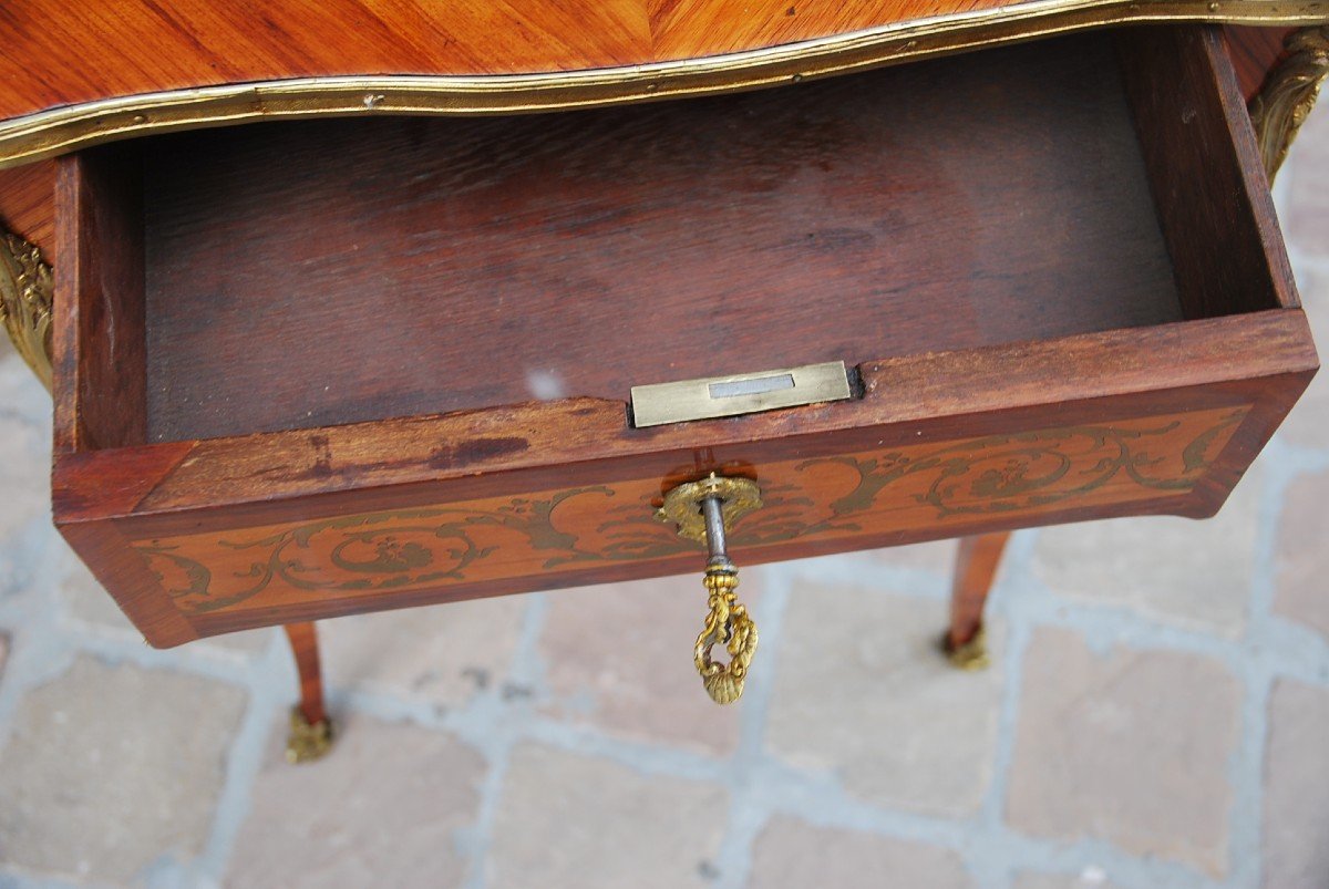 Small Salon Table Stamped By Jb Gallet, Louis XV Period-photo-3