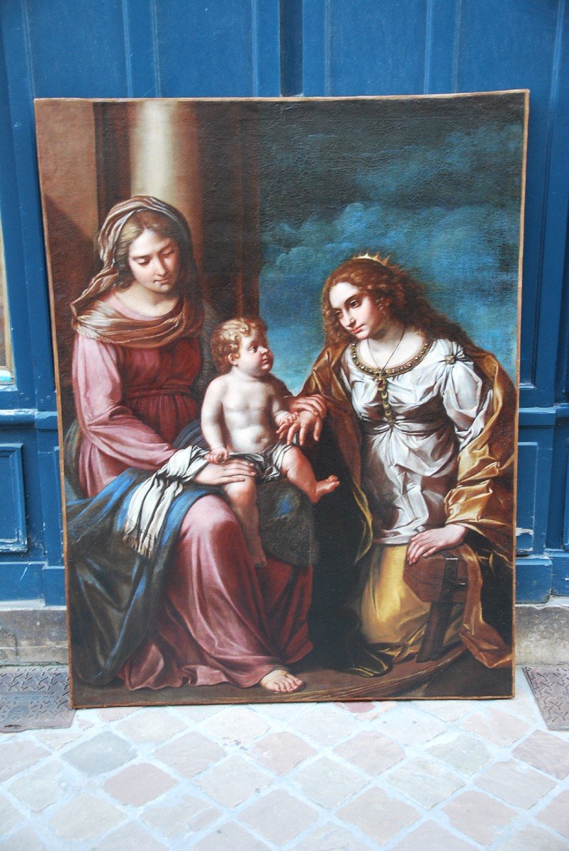 Rare Painting, Mystical Marriage Of Saint Catherine XVII-photo-2