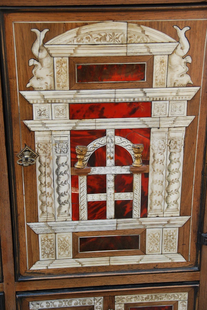 Marquetry Cabinet In Tortoiseshell, Flanders XVII-photo-3