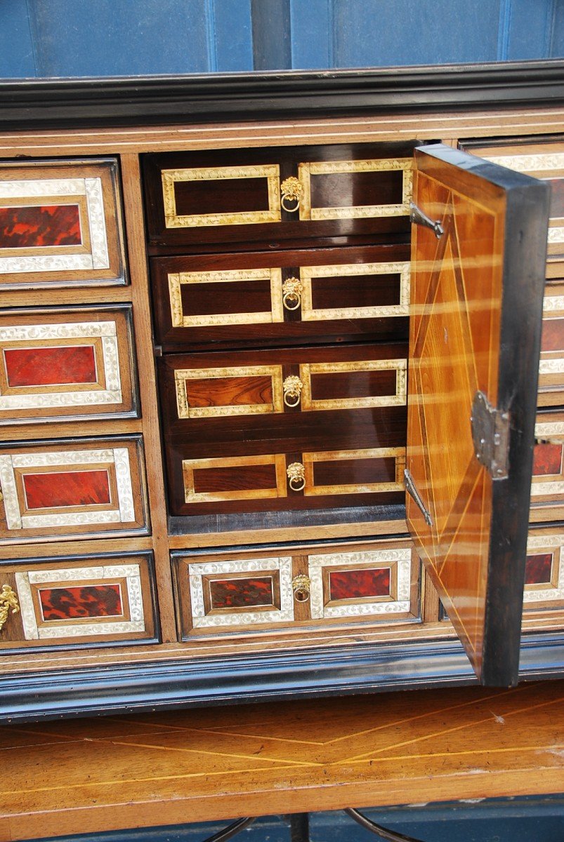 Marquetry Cabinet In Tortoiseshell, Flanders XVII-photo-4