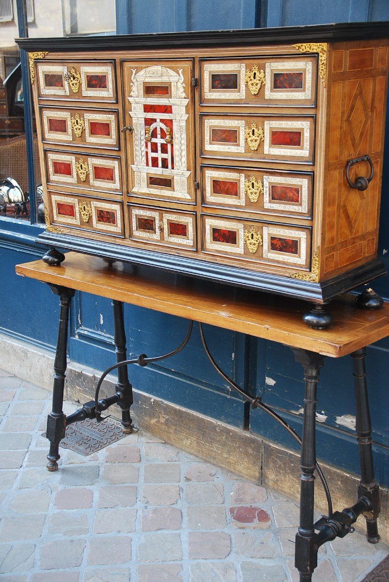 Marquetry Cabinet In Tortoiseshell, Flanders XVII-photo-6