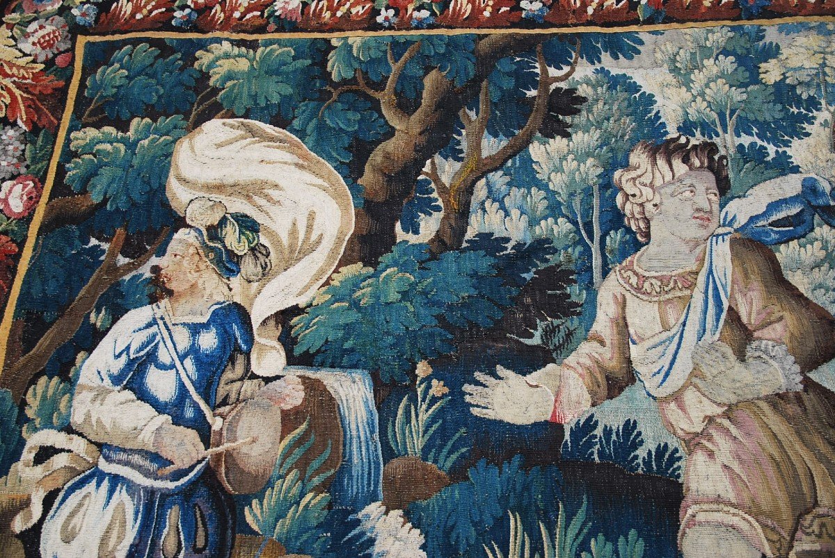 Aubusson Around 1700 Tapestry: Children's Games-photo-4