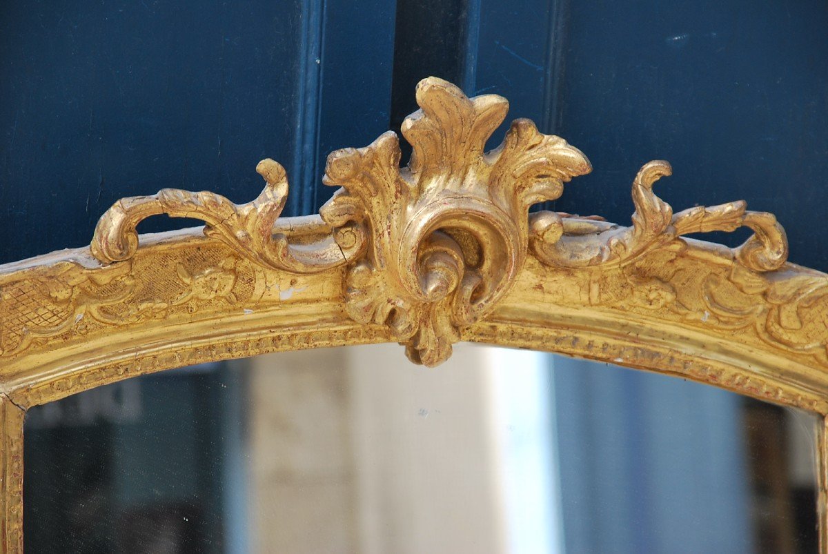 Mirror In Golden Wood D Regence Period XVIII-photo-2