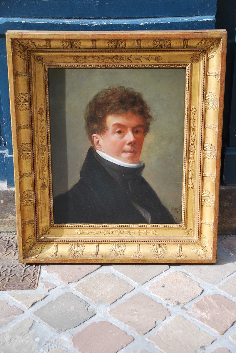 Beautiful Portrait Of A Man Early XIX Signed De Sicardi-photo-3