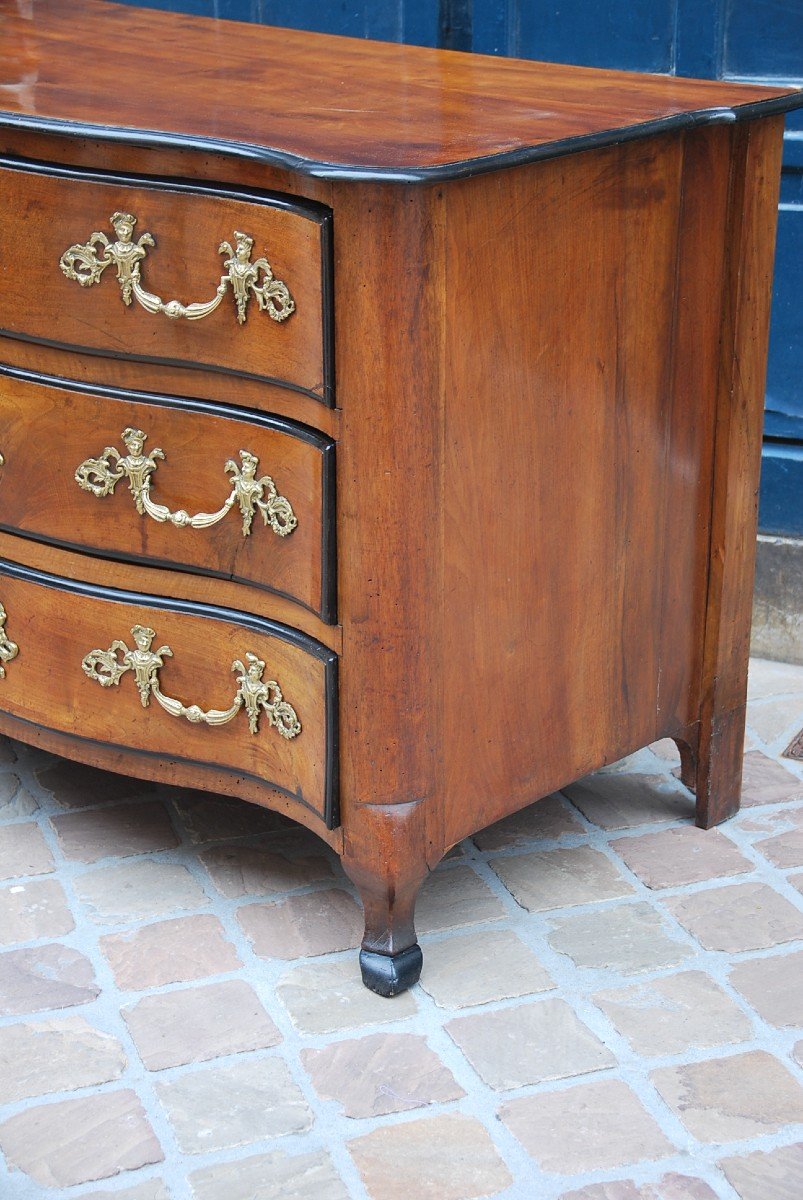 Commode In Walnut Louis XV Period, By Hache XVIII-photo-2