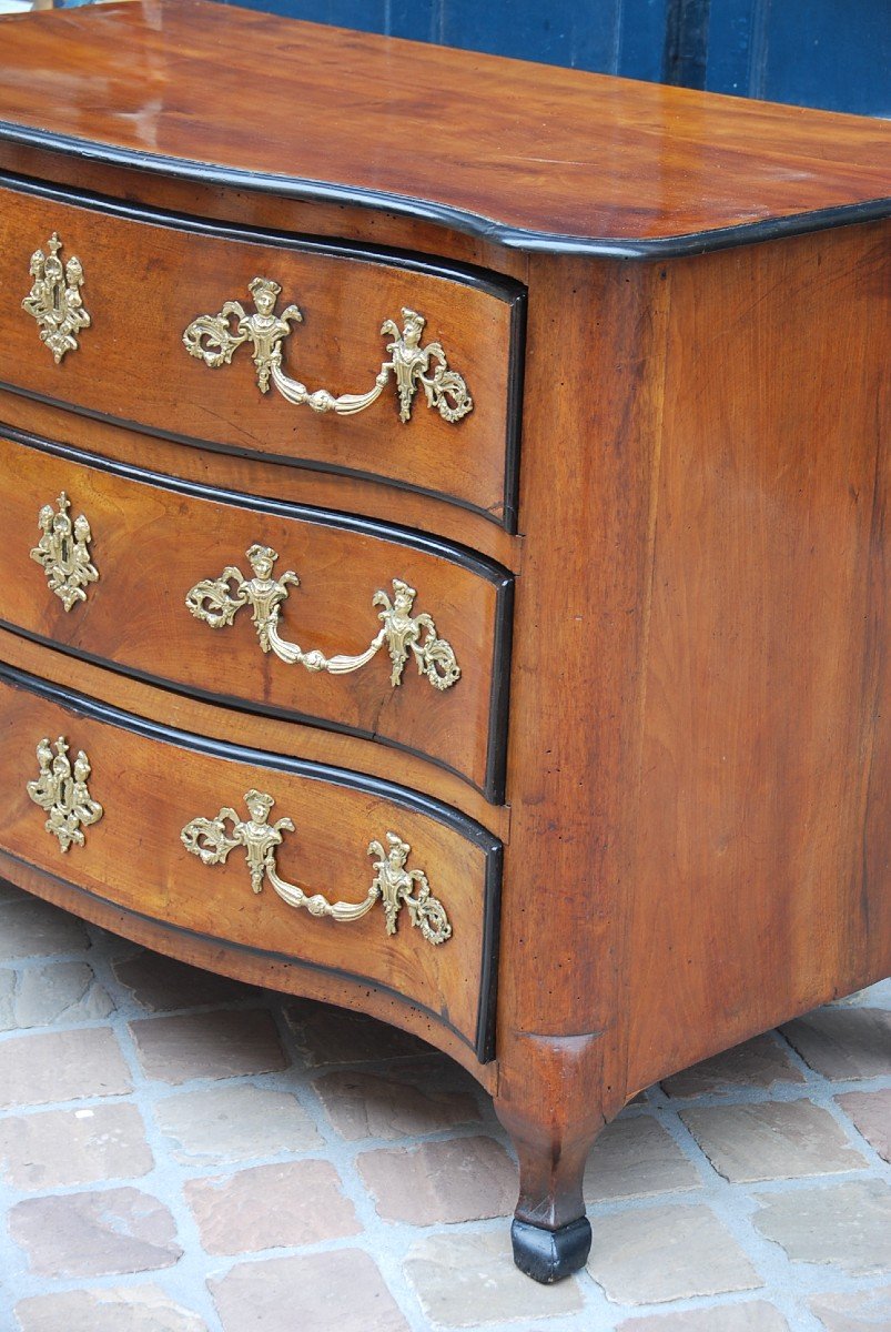 Commode In Walnut Louis XV Period, By Hache XVIII-photo-3