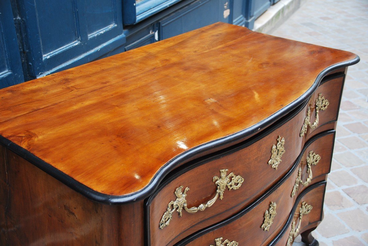 Commode In Walnut Louis XV Period, By Hache XVIII-photo-1