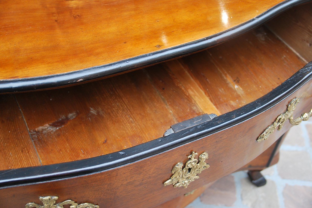 Commode In Walnut Louis XV Period, By Hache XVIII-photo-3