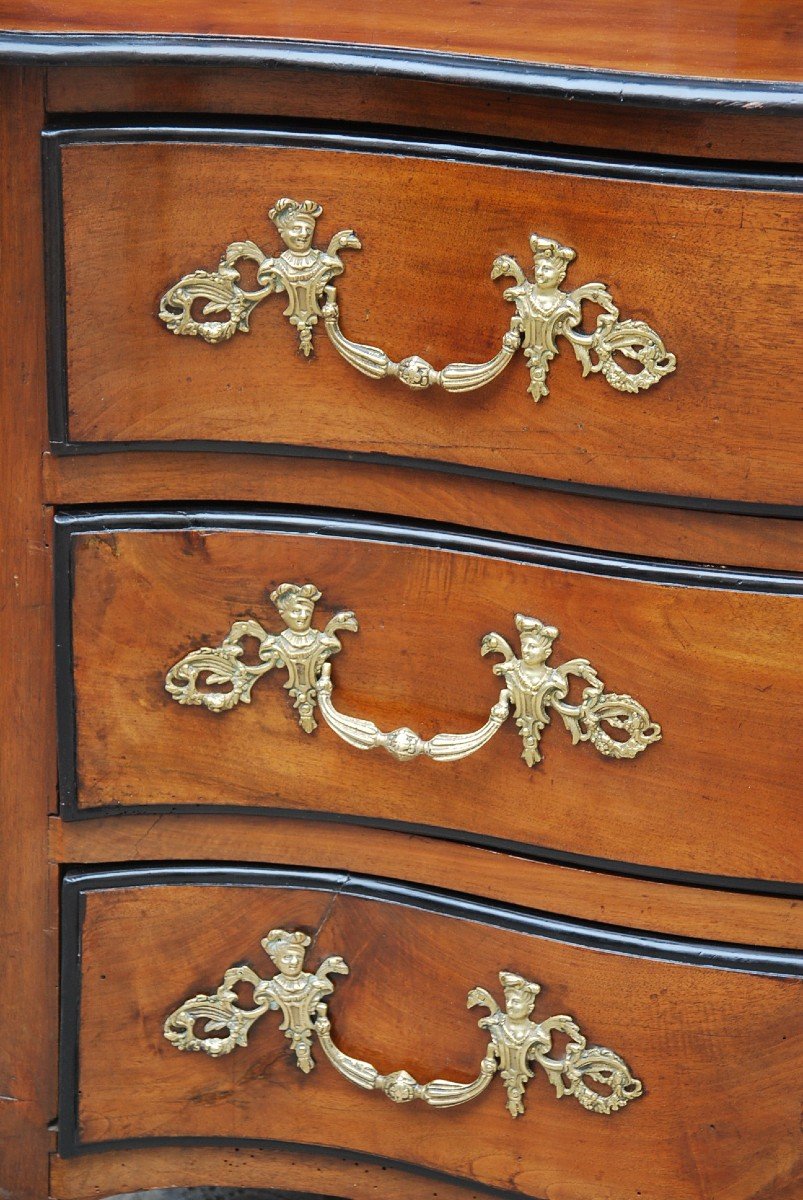 Commode In Walnut Louis XV Period, By Hache XVIII-photo-5