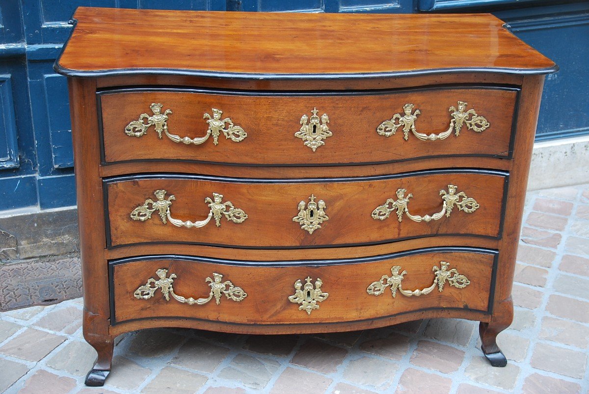 Commode In Walnut Louis XV Period, By Hache XVIII-photo-8